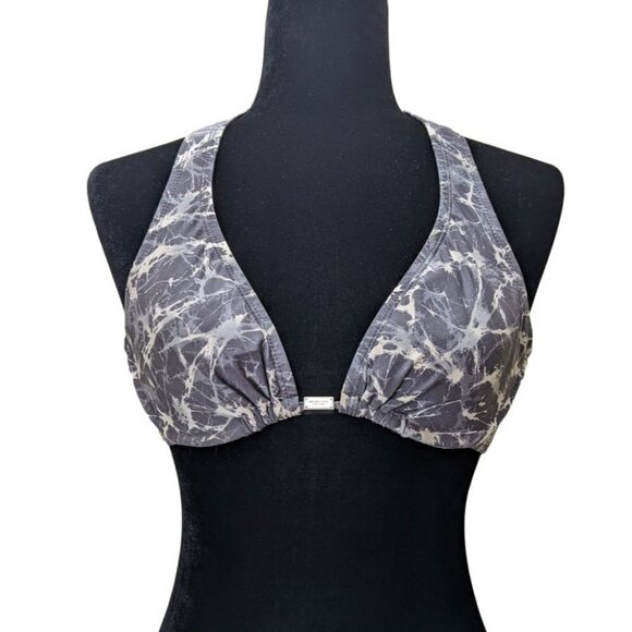 MICHAEL KORS BIKINI Top Size P Gray Paint Splatter Bin C - Picture 1 of 8